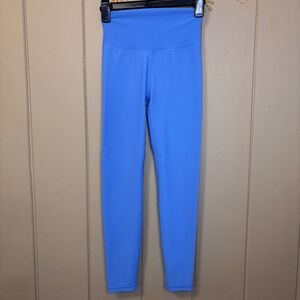 WILO The Label Ribbed High Waisted Leggings Sky Blue Womens Small Activewear